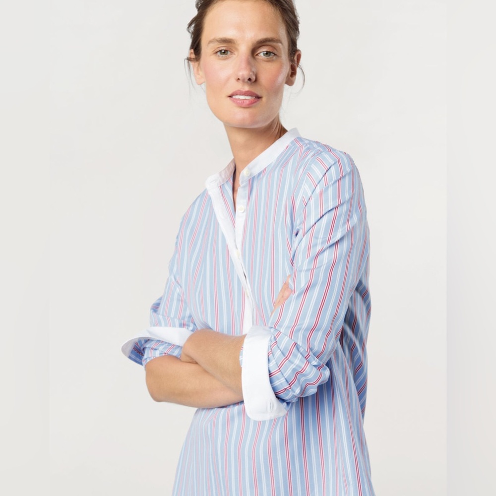 Ann Mashburn Striped Blue and Pink Women's Top - Picture 2 of 8